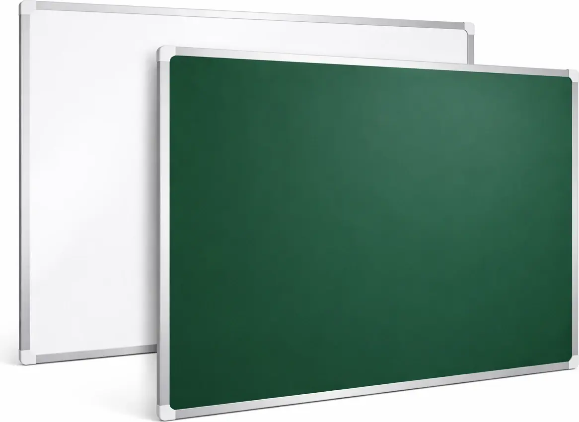 white board 2 feet x3 feet double sided teaching boards both side 2x3 ft. writing boards, one side whiteboard & reverse side chalkboard surface with whiteboard marker and wooden duster